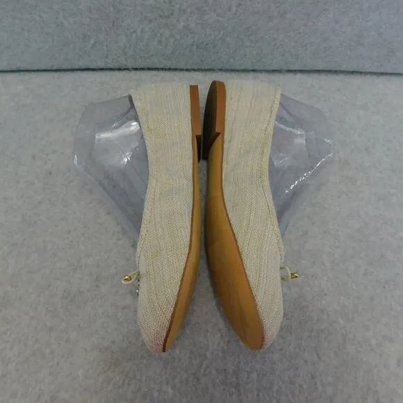Sam Edelman Felicia Natural Gold Shimmery Linen Ballet Womens Size 7 Shoe