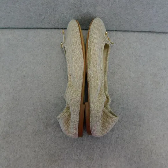 Sam Edelman Felicia Natural Gold Shimmery Linen Ballet Womens Size 7 Shoe