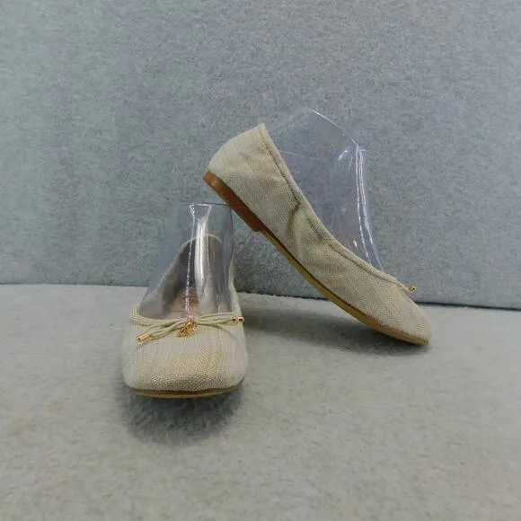 Sam Edelman Felicia Natural Gold Shimmery Linen Ballet Womens Size 7 Shoe