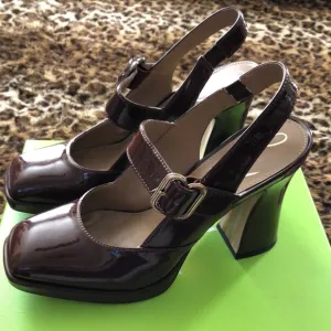 Sam Edelman Mary Jane Elegant Brown Slingback Heels