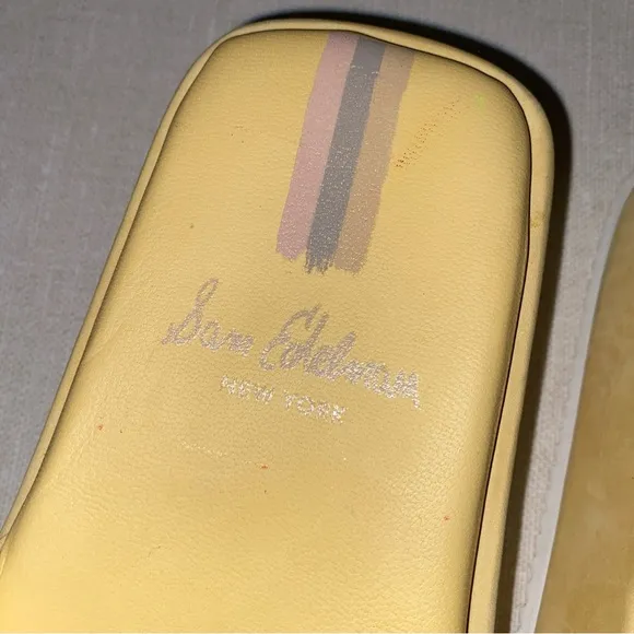 Sam Edelman New York, Wendy Sandals, Slides Yellow, Leather Upper, SZ 37 US 6.5