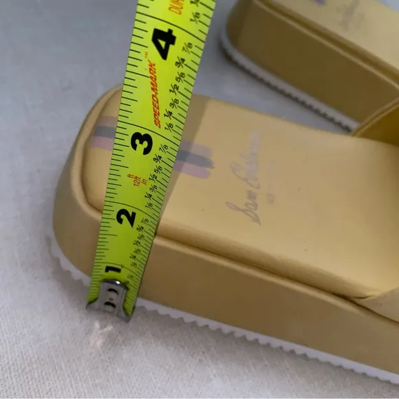 Sam Edelman New York, Wendy Sandals, Slides Yellow, Leather Upper, SZ 37 US 6.5
