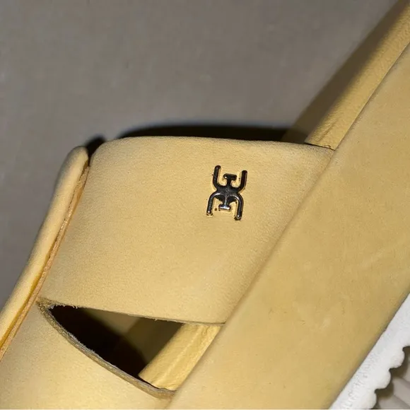Sam Edelman New York, Wendy Sandals, Slides Yellow, Leather Upper, SZ 37 US 6.5