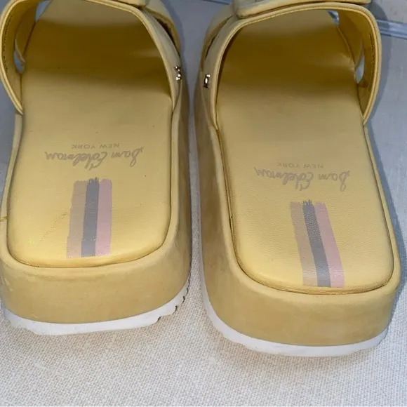 Sam Edelman New York, Wendy Sandals, Slides Yellow, Leather Upper, SZ 37 US 6.5