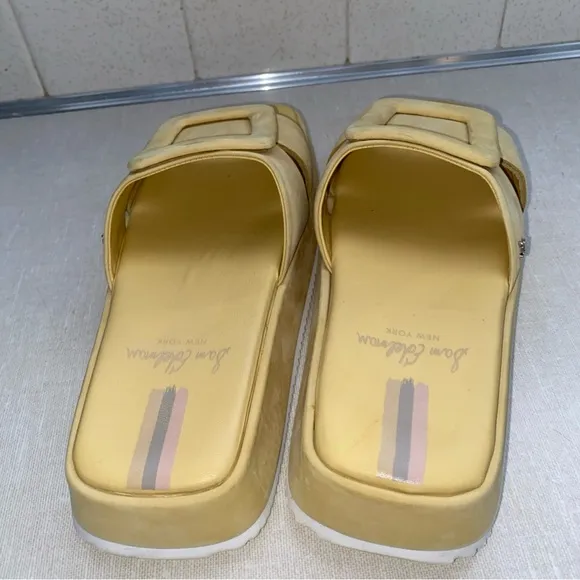 Sam Edelman New York, Wendy Sandals, Slides Yellow, Leather Upper, SZ 37 US 6.5