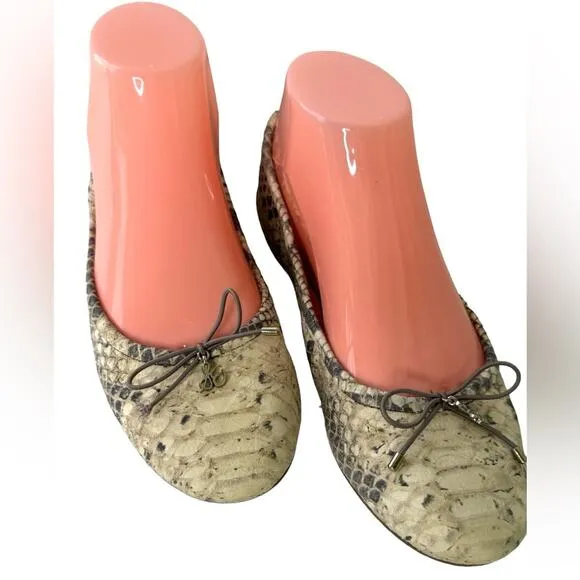 Sam Edelman Snake Print Ballet Flats Snake Print Leather Ballerina Shoes Size 7