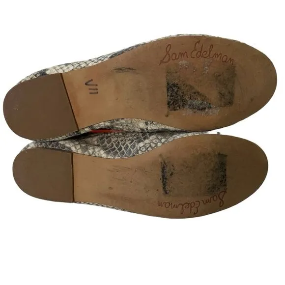 Sam Edelman Snake Print Ballet Flats Snake Print Leather Ballerina Shoes Size 7