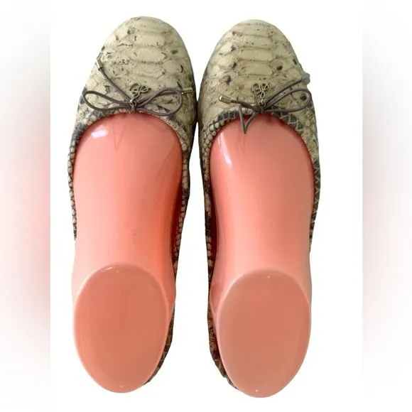 Sam Edelman Snake Print Ballet Flats Snake Print Leather Ballerina Shoes Size 7