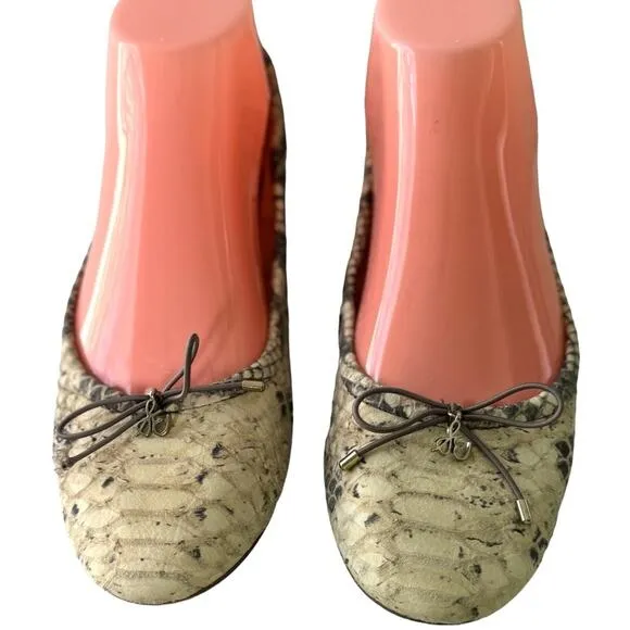 Sam Edelman Snake Print Ballet Flats Snake Print Leather Ballerina Shoes Size 7
