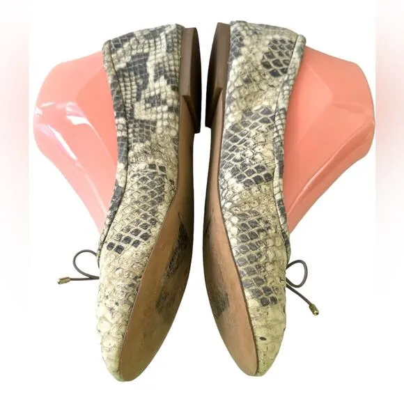 Sam Edelman Snake Print Ballet Flats Snake Print Leather Ballerina Shoes Size 7