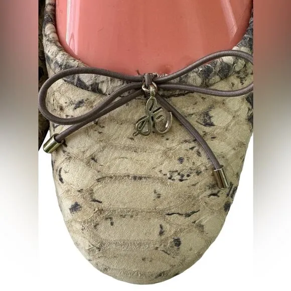Sam Edelman Snake Print Ballet Flats Snake Print Leather Ballerina Shoes Size 7