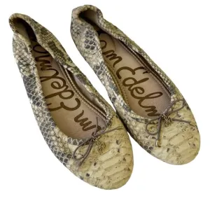 Sam Edelman Snake Print Ballet Flats Snake Print Leather Ballerina Shoes Size 7