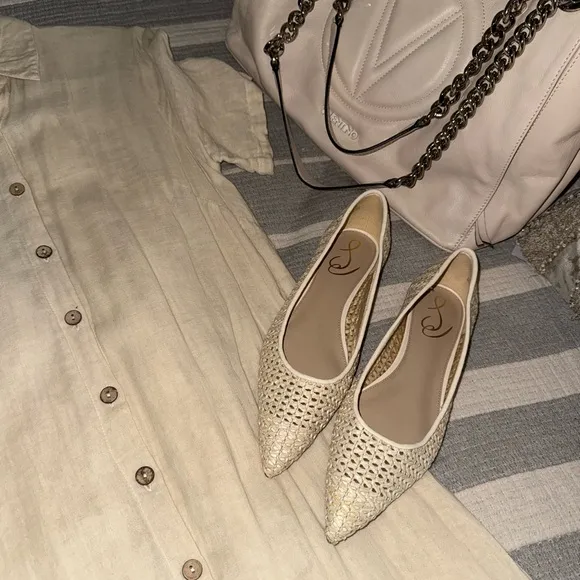 Sam Edelman Wanda woven Raffia flats in Natural