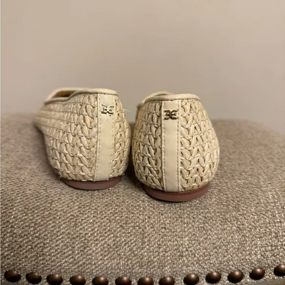 Sam Edelman Wanda woven Raffia flats in Natural