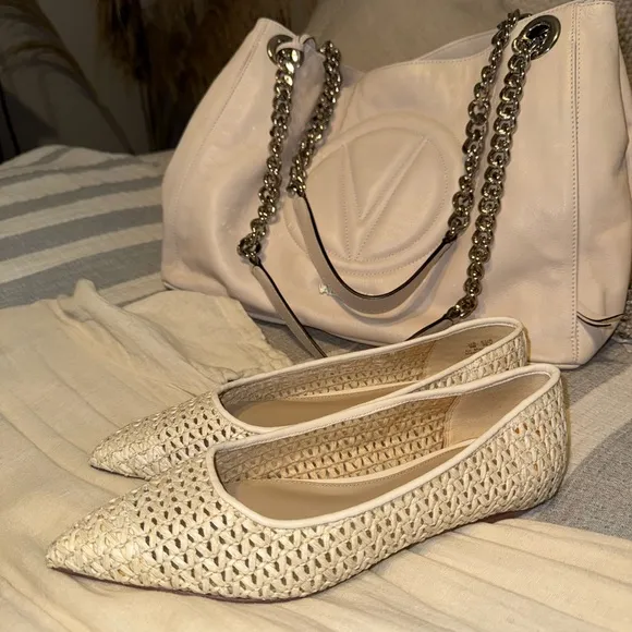 Sam Edelman Wanda woven Raffia flats in Natural