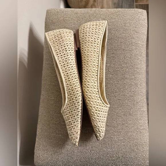 Sam Edelman Wanda woven Raffia flats in Natural