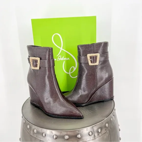 Sam Edelman Weslie Point Toe Wedge Ankle Boots