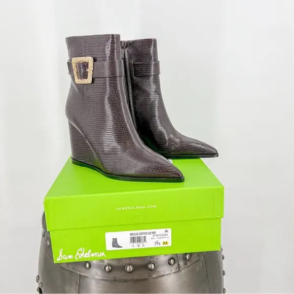 Sam Edelman Weslie Point Toe Wedge Ankle Boots