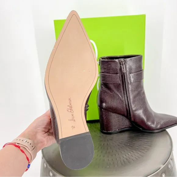 Sam Edelman Weslie Point Toe Wedge Ankle Boots