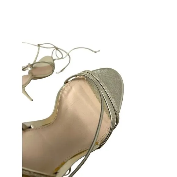 Sam Edelman Womens Scarlette Leather Ankle Wrap Evening Heels Shoes 8.5 *READ*