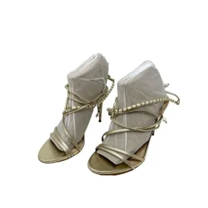 Sam Edelman Womens Scarlette Leather Ankle Wrap Evening Heels Shoes 8.5 *READ*