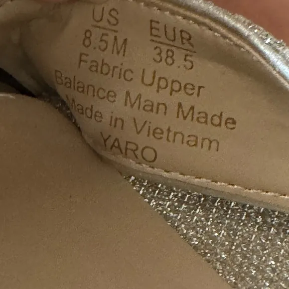 Sam Edelman Yaro Ankle Strap Heeled Sandals Womens 8.5 M Gold Mesh Jute Medium