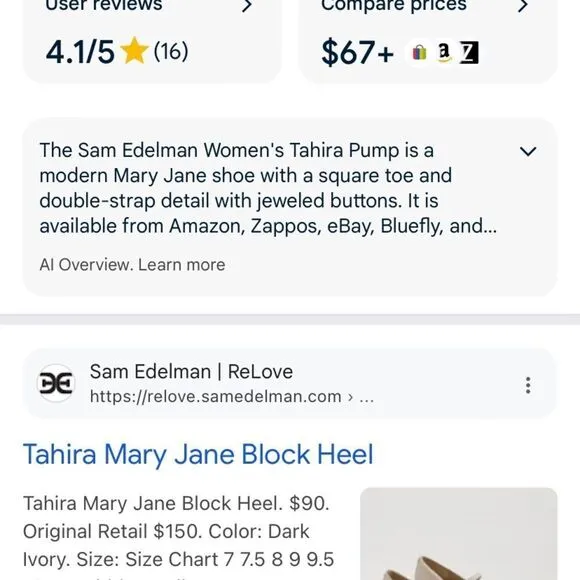 Sam Edelman Tahira Pump Dress Shoe Size 8.5 New Modern Mary Jane Style
