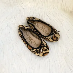 Sam Edelman calf hair on  leopard print flats ballet shoes 1.5