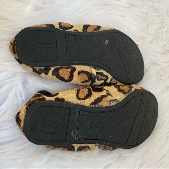 Sam Edelman calf hair on  leopard print flats ballet shoes 1.5