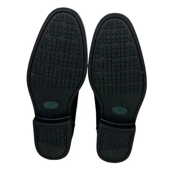 Sandro Moscoloni Leather Slip On Dress Shoe Mens 10.5 D Black Made In Brazil EUC