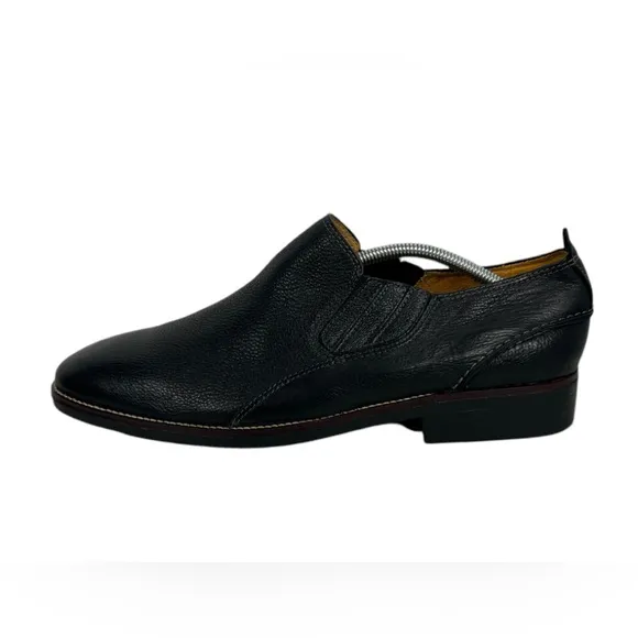 Sandro Moscoloni Leather Slip On Dress Shoe Mens 10.5 D Black Made In Brazil EUC