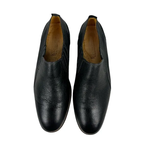Sandro Moscoloni Leather Slip On Dress Shoe Mens 10.5 D Black Made In Brazil EUC