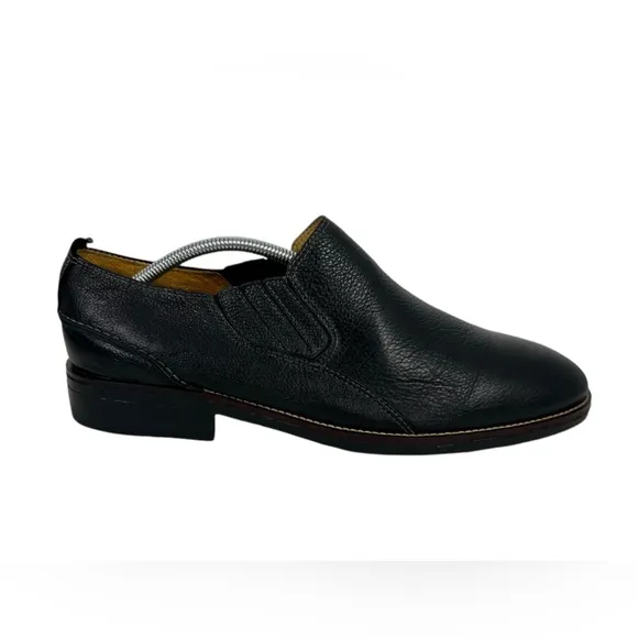Sandro Moscoloni Leather Slip On Dress Shoe Mens 10.5 D Black Made In Brazil EUC