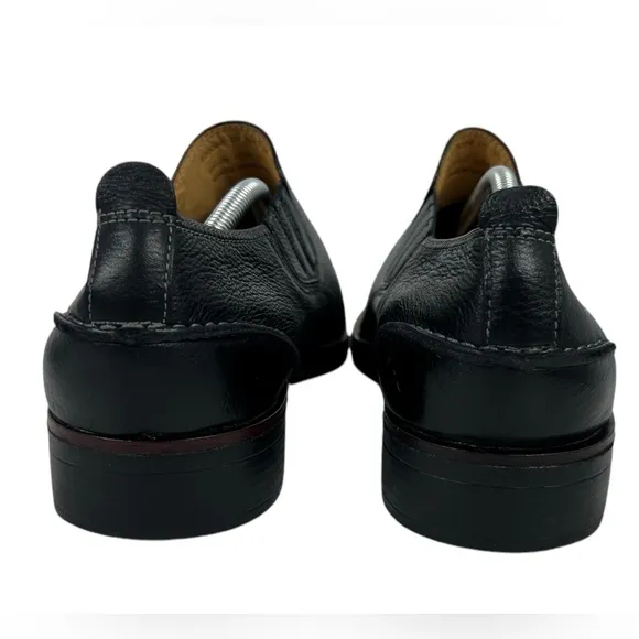 Sandro Moscoloni Leather Slip On Dress Shoe Mens 10.5 D Black Made In Brazil EUC