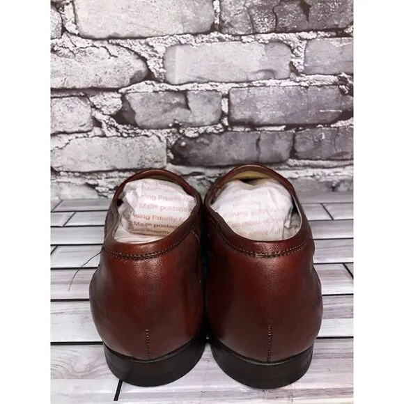 Santoni Leather Relaxed Woven Loafers Men's Shoes Size 10D US/43EU Brown