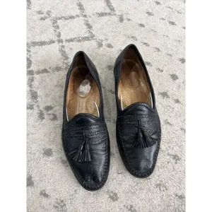 Santoni Tassel Loafers Dress Shoes Men's Size 9 Black‎ Slip On 421620