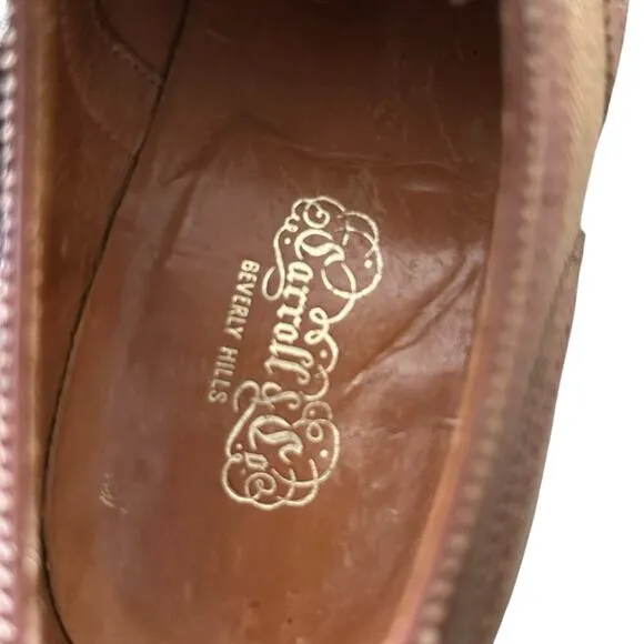Sarroll Beverly Hills Men's Brown Leather Wing Tip Brogue Dress Shoes Size 7