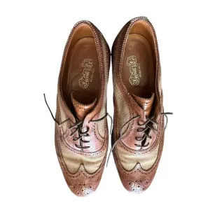 Sarroll Beverly Hills Men's Brown Leather Wing Tip Brogue Dress Shoes Size 7