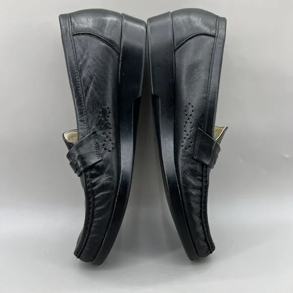 SAS Ace Slip On Loafers Men's Size 11 N Black Handsewn Leather Comfort Moc Shoes