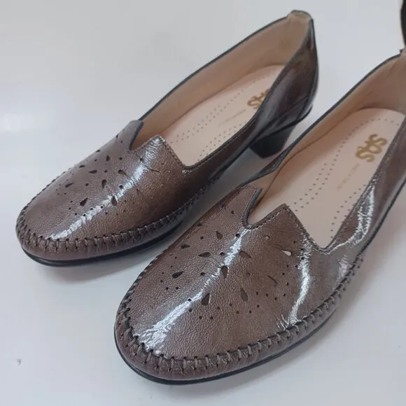 SAS Pump Sonyo Portobello Slip On Heels Patent Leather Comfort Shoes Women 7.5 W