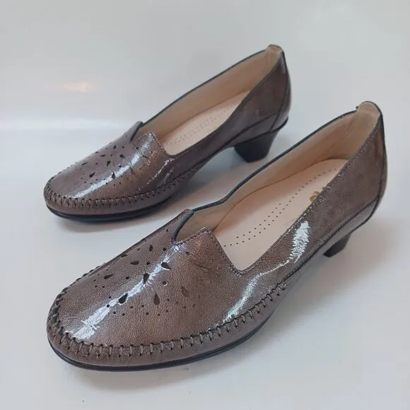 SAS Pump Sonyo Portobello Slip On Heels Patent Leather Comfort Shoes Women 7.5 W