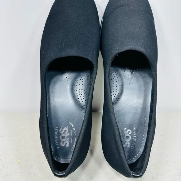 SAS Women's Bliss Slip-On Wedge Loafers Size 9M Black Support Comfortable Shoes