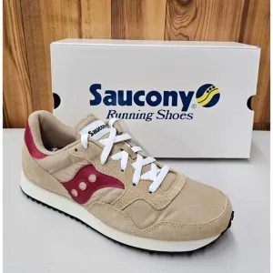 Saucony DXN Trainer Vintage Tan/Red Men's Running Shoes Size 9