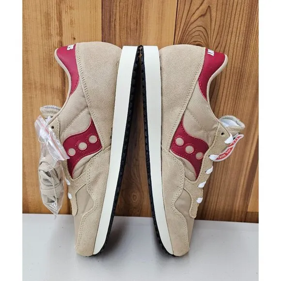 Saucony DXN Trainer Vintage Tan/Red Men's Running Shoes Size 9