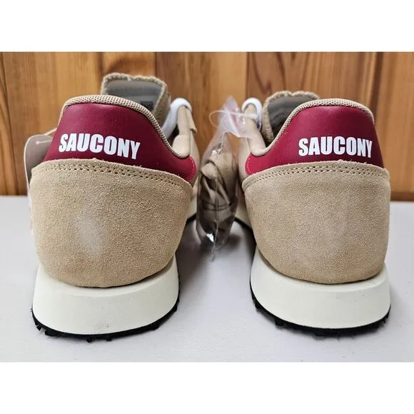 Saucony DXN Trainer Vintage Tan/Red Men's Running Shoes Size 9
