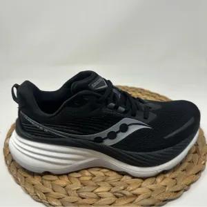 SAUCONY Hurricane 24 Running Shoes Black Carbon White Size 9 WIDE Women's
