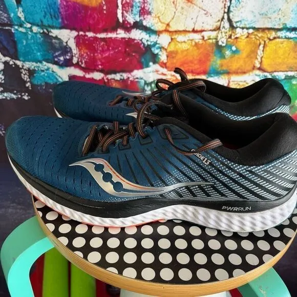 Saucony PWRRUN GUIDE Running Shoes Blue Training Sneakers Mens US 12 S20548-25