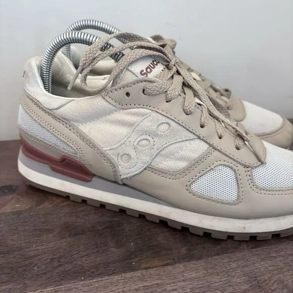 SAUCONY SHADOW ORIGINAL SNEAKERS TRAINERS Beige Brown‎ S70762-1 Unisex Mens 7.5