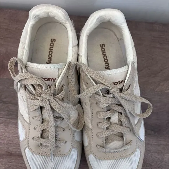 SAUCONY SHADOW ORIGINAL SNEAKERS TRAINERS Beige Brown‎ S70762-1 Unisex Mens 7.5