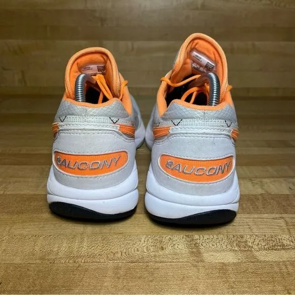 Saucony Aya Size US 10 Men's Running Shoes White/Grey Orange S70460-5